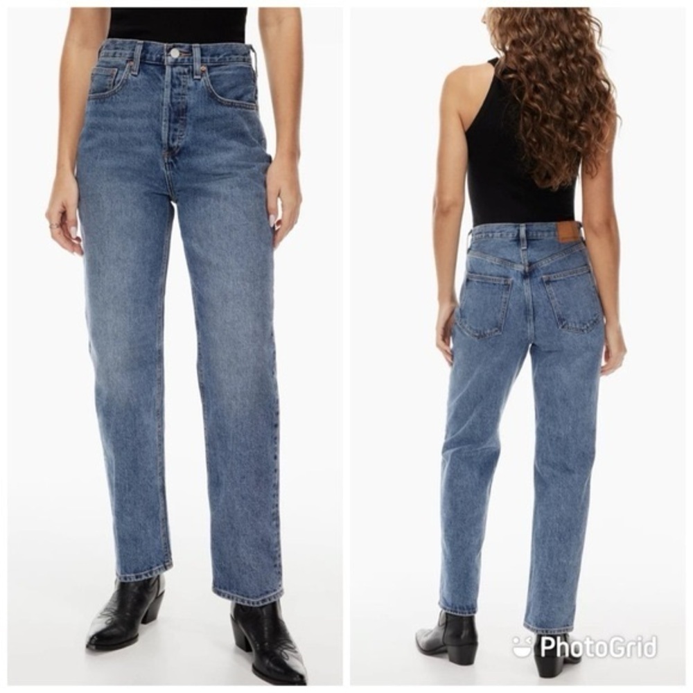 ARITZIA Denim Forum The Joni High Rise Loose 29L dark vintage wash (J1)